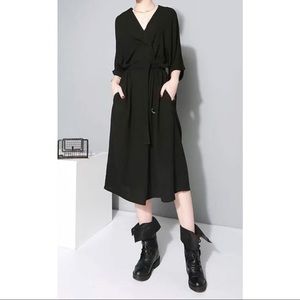 Aragon belted dress - black
